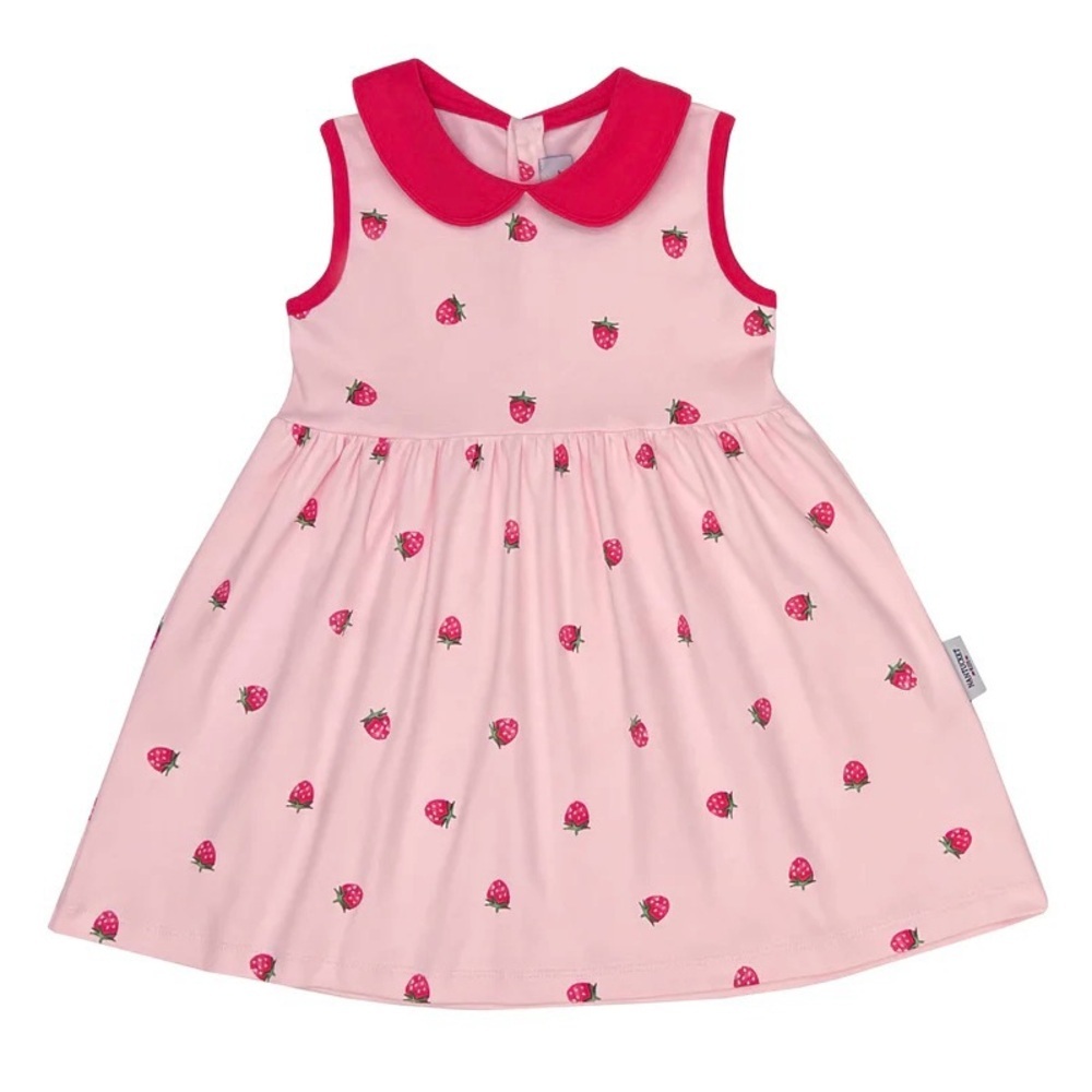 Nantucket Kids Sweet Strawberry Pima Play Dress, Size 12-18M